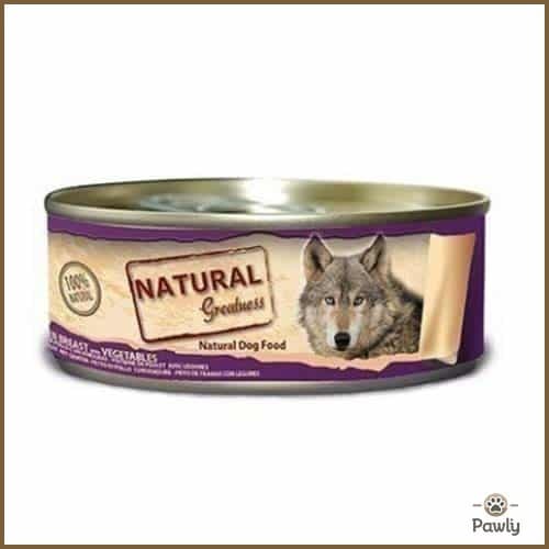 שימור נטורל גרייטנס 70% בשר לכלב עוף וירקות