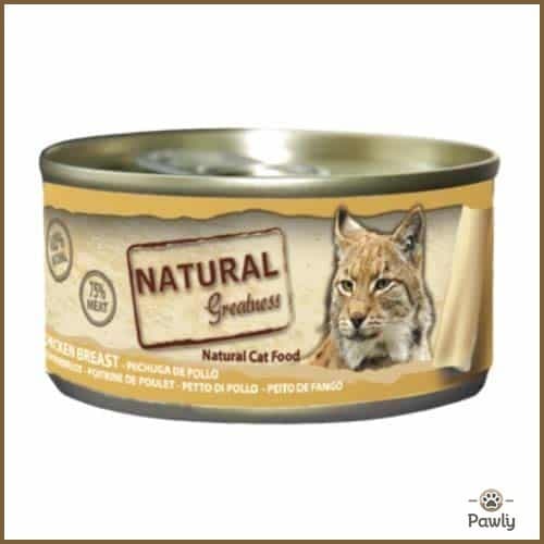 שימור נטורל גרייטנס 70% בשר לחתולים חזה עוף