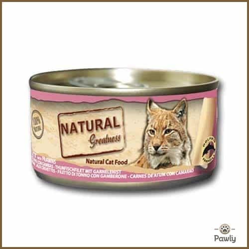 שימור נטורל גרייטנס 70% בשר לחתולים פילה טונה וסרטנים