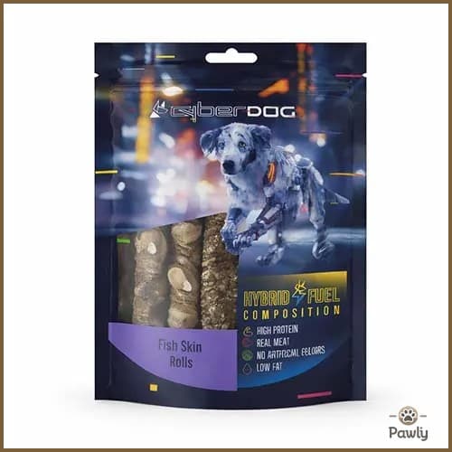 חטיף סייבר דוג טבעי עור דג מגולגל לכלב 60 גרם