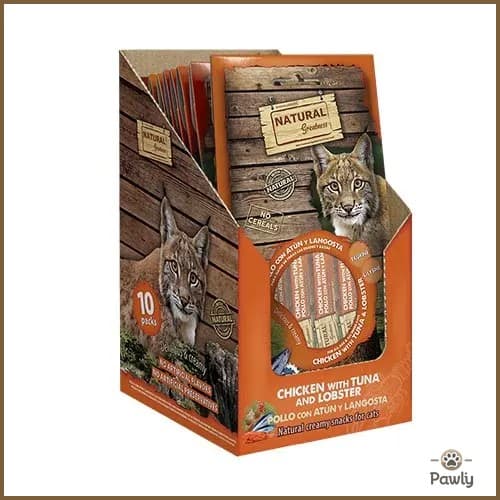 חטיף שלוק נטורל גרייטנס עוף טונה ולובסטר לתמיכה במערכת החיסונית לחתול