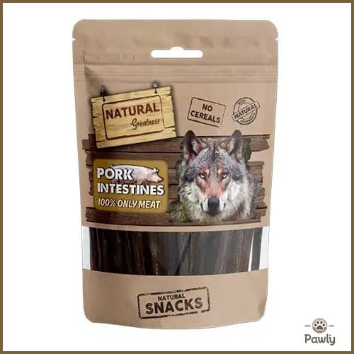 חטיף טבעי נטורל גרייטנס מעיים חזיר לכלב